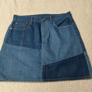 Levi's Blue Denim Patchwork Skirt